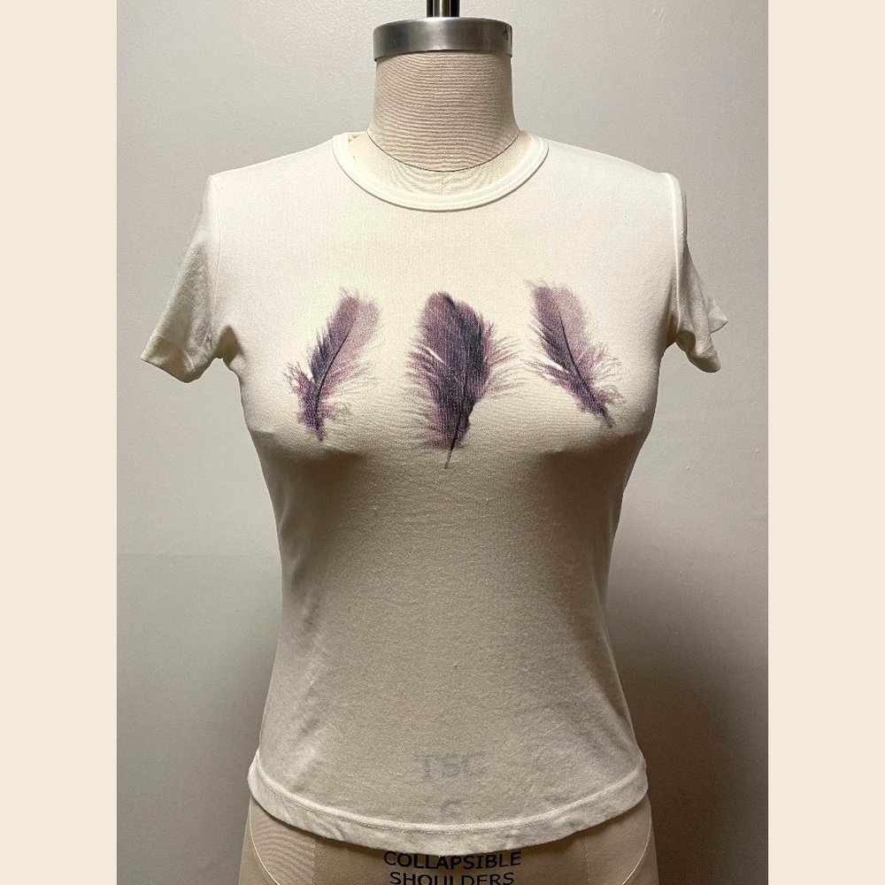 Warehouse Feather Tee – White UK Size 10